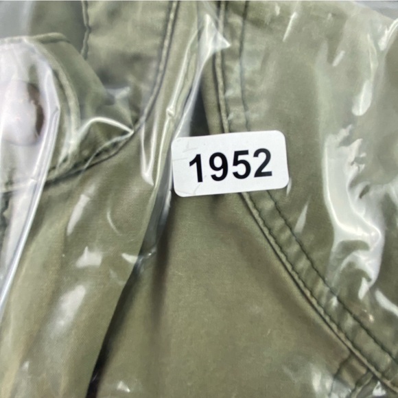 Eddie Bauer Military Jacket Olive Green Brass Full Zip Lightweight Casual Coat L - Picture 13 of 14